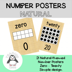 Natural clasroom number posters