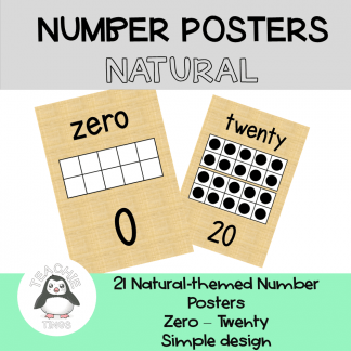 Number Posters 1-20 Natural Theme