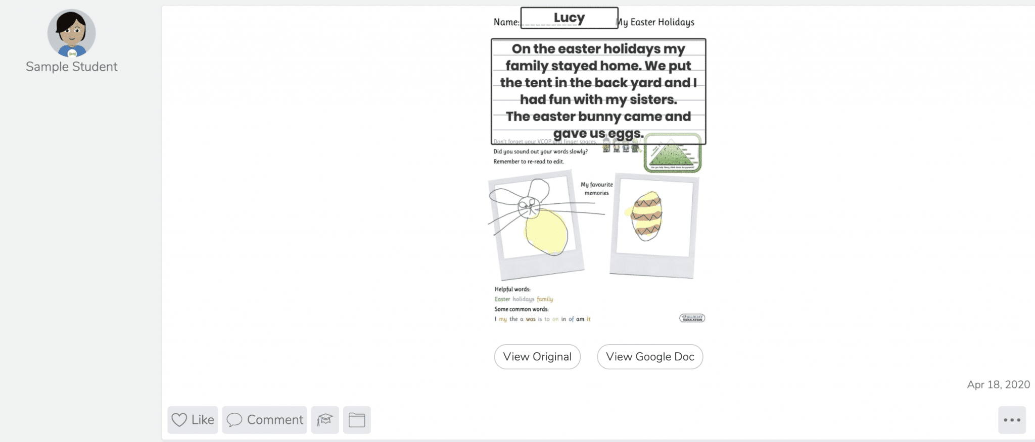 adding digital stickers to seesaw