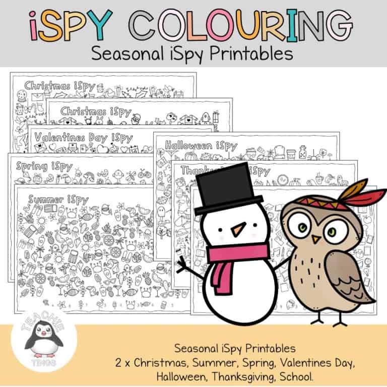 Seasonal iSpy Colouring Pages — Teachie Tings