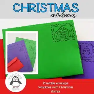 christmas envelope templates with christmas stamps