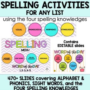 spelling activities for any list