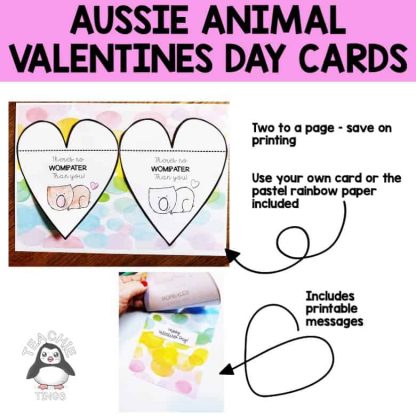 australian animals valentines day cards