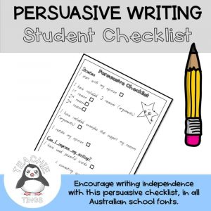 persuasive writing checklist
