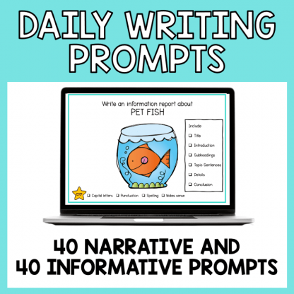Daily Writing Prompts Narrative and Informative Writing Prompts with Checklists