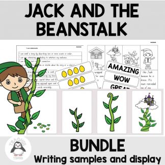 Jack and the Beanstalk Bump It Up Wall and Retell Writing Sample BUNDLE