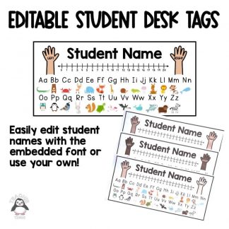 Editable Student Desk Plates