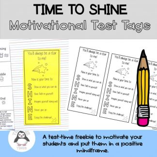 Motivational Test Tags - 'Time to Shine'