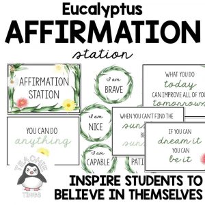 Affirmation Station - Eucalyptus Gum Leaf Theme Positive Affirmations