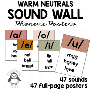 Sound Wall Posters in Warm Neutral Shades - Phoneme Posters