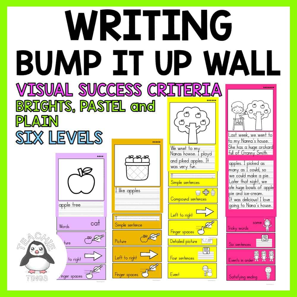 Writing Bump It Up Wall With Visual Success Critieria — Teachie Tings