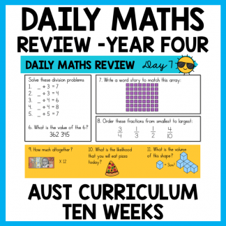 Year 4 Daily Maths Practise Slides - Australian Curriculum 10 Weeks - SET 4