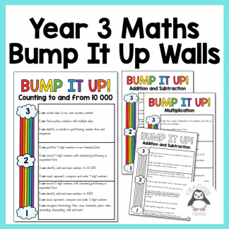 Year 3 Maths Bump It Up Wall Pack includes 'I Can' Statements