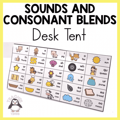 Phonics Sounds and Consonant Blends Desk Tent
