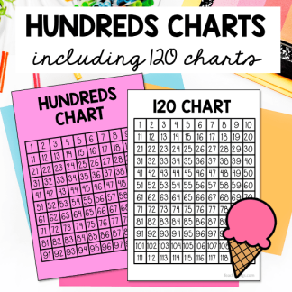 Hundreds Charts and 120 Charts | Plain and with Seasonal Themes