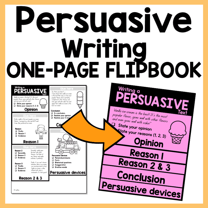 persuasive writing flipbook