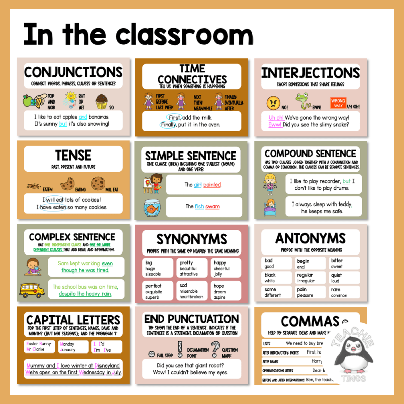 Grammar and Punctuation Posters Boho Theme - Image 3