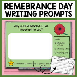 Remembrance Day Writing Prompts - PowerPoint and Printable Scaffolds