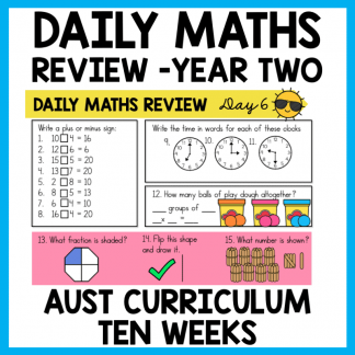 Year 2 Daily Maths Review Slides - Australian Curriculum 10 Weeks - SET 2