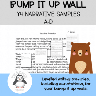 Grade 4 Narrative Writing Exemplars - Bump It Up Wall