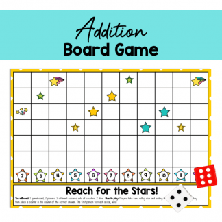Addition Board Game - Reach for the Stars