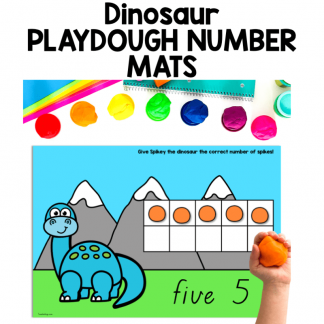 Playdough Number Mat - Dinosaur