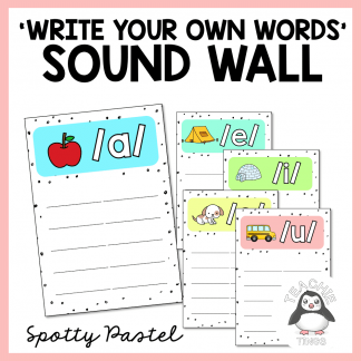 Write Your Own Words Phonics Posters - Science of Reading - Spotty Pastels