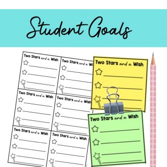 Student Goal Slips - Two Stars and a Wish