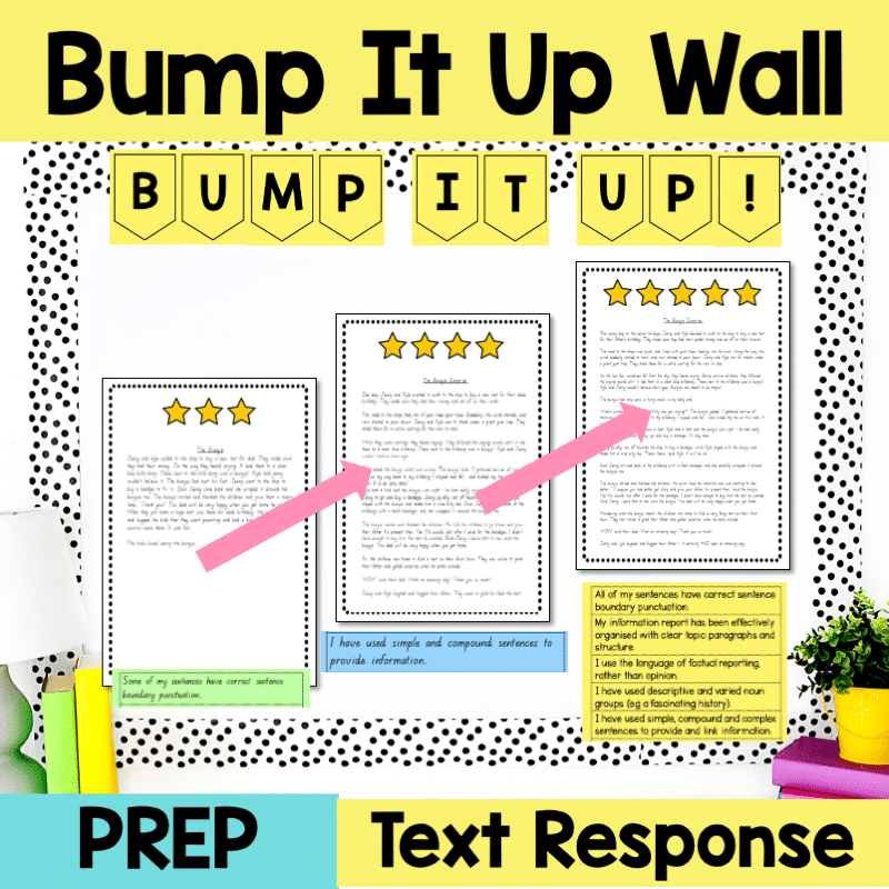 Prep Text Response Bump It Up Wall — Teachie Tings