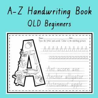 A-Z Handwriting Book Queensland Beginners