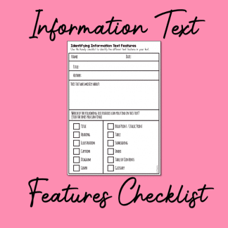 information text features checklist