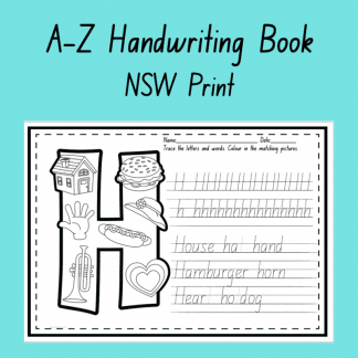 A-Z Handwriting Book New South Wales Print