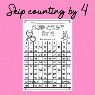 Skip Counting by 4 Worksheet