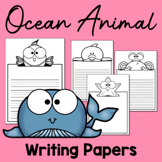 ocean animal writing papers