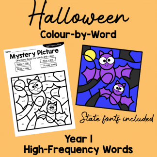 Halloween Colour-by-Word Year 1