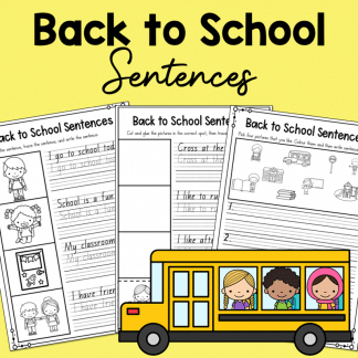 Back to School Sentences and Handwriting