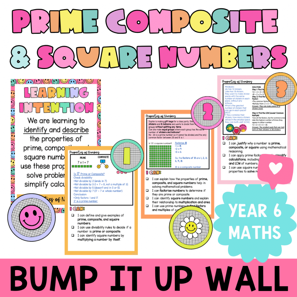 Prime, Composite & Square Numbers – Bump It Up Wall