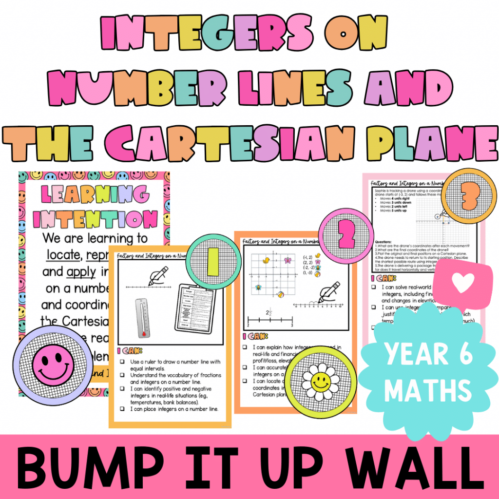 Integers on a Number Line & Cartesian Plane – Bump It Up Wall