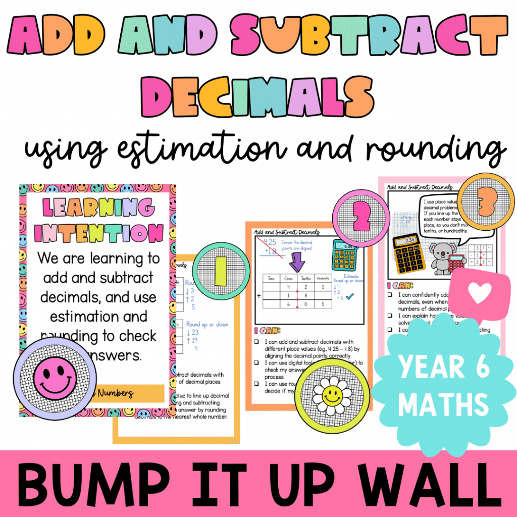 Add and Subtract Decimal Numbers – Bump It Up Wall