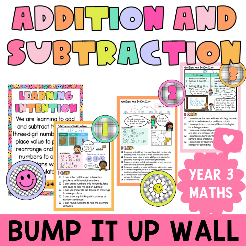Year 3 Addition and Subtraction Bump It Up Wall