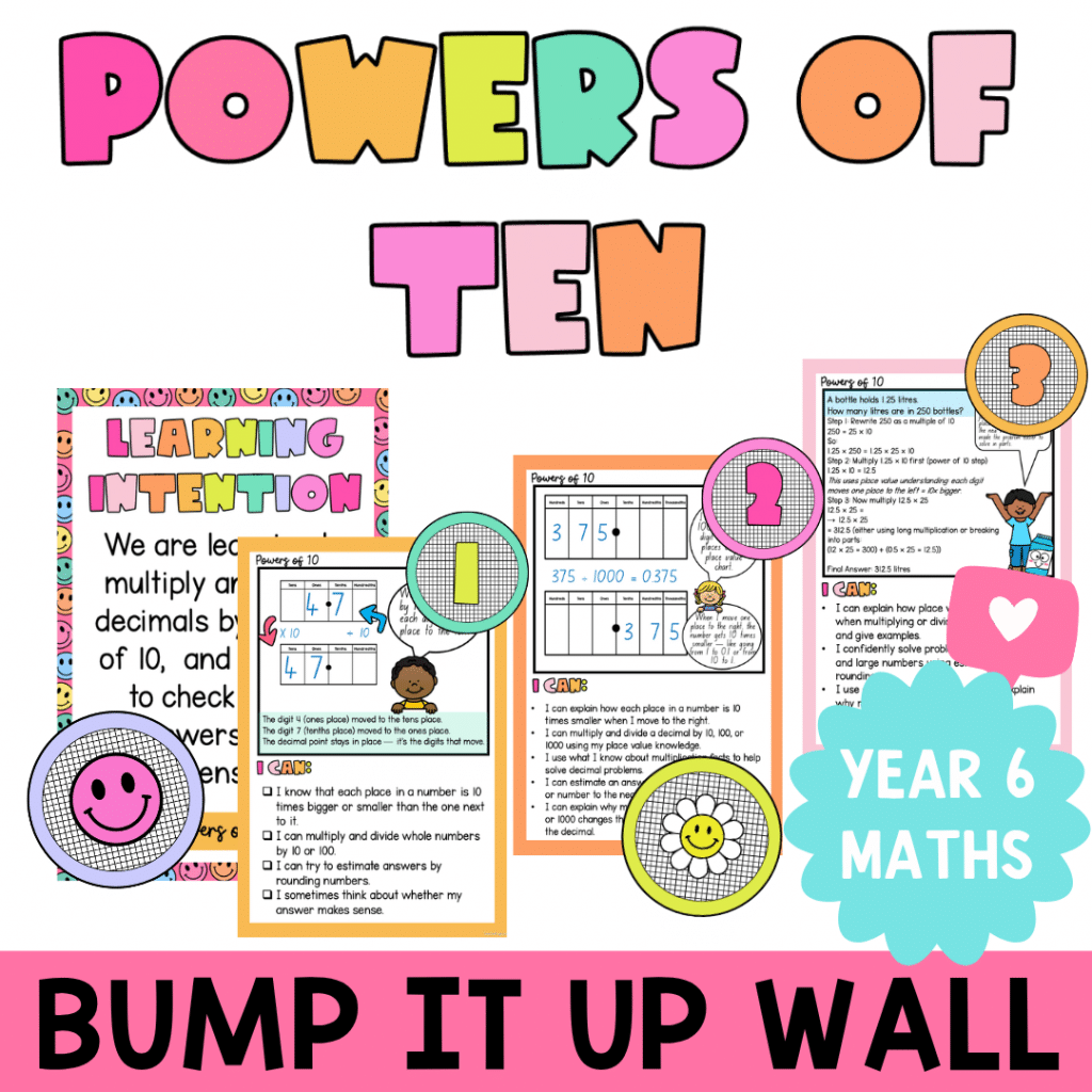 Year 6 Power of Ten Maths Bump It Up Wall