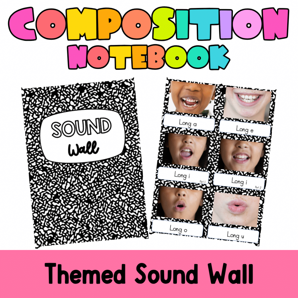 Composition Notebook Themed Sound Wall
