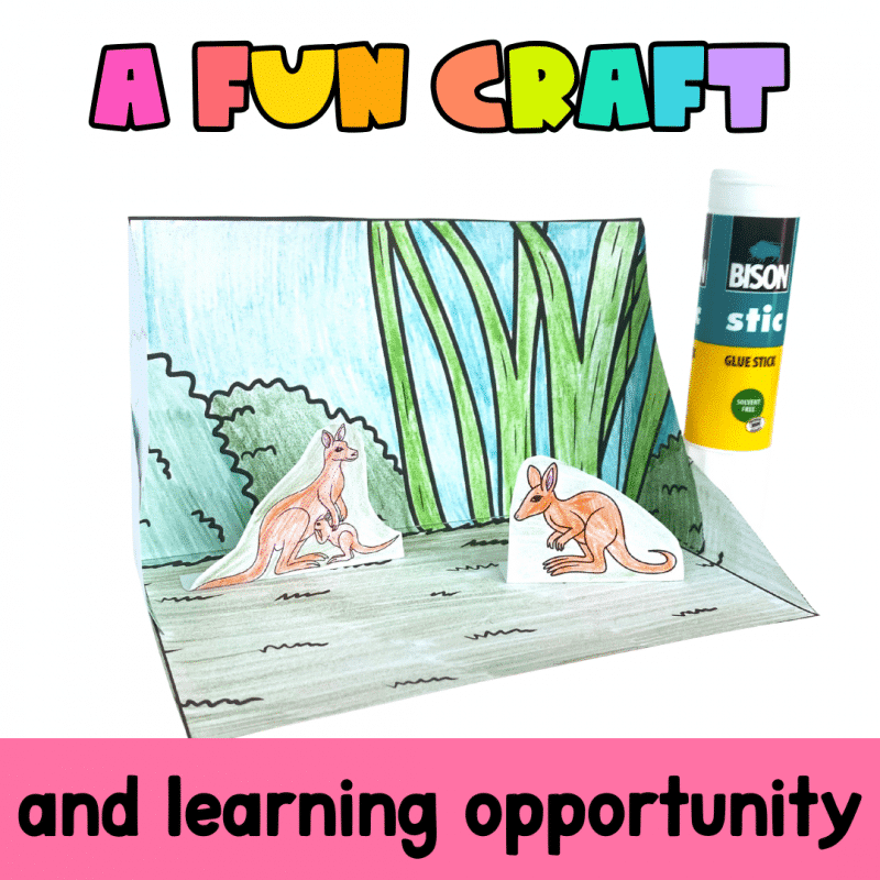 Kangaroo Habitat Diorama | Printable Australian Animal Craft Activity - Image 3