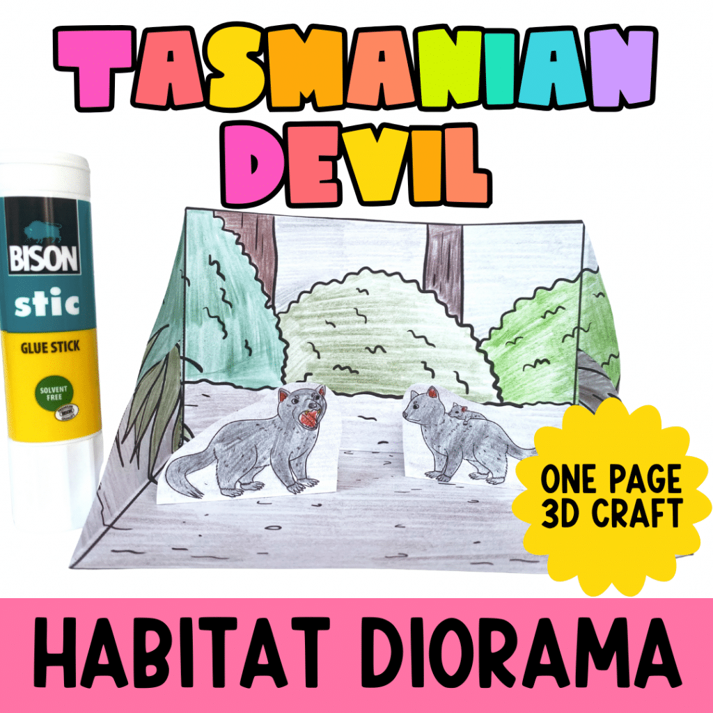 Tasmanian Devil Habitat Diorama | Printable Australian Animal Craft Activity
