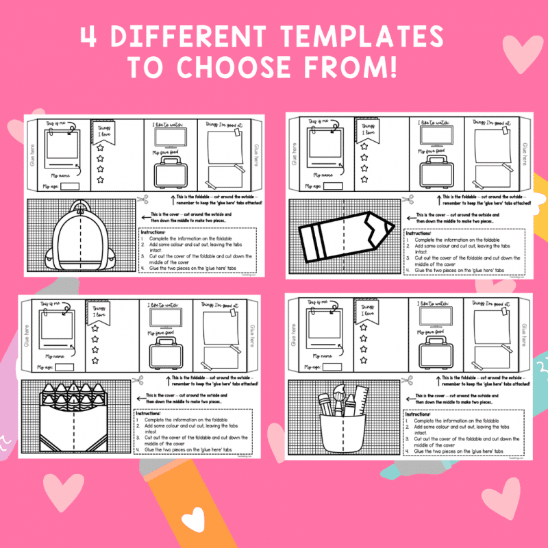 Back to School All About Me Foldable Craft | 4 Template Designs - Image 3