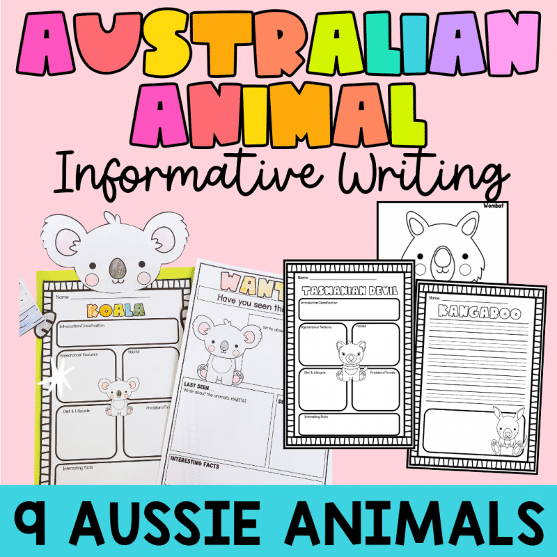Australian Animal Writing Activities | Posters, Toppers & Research Templates