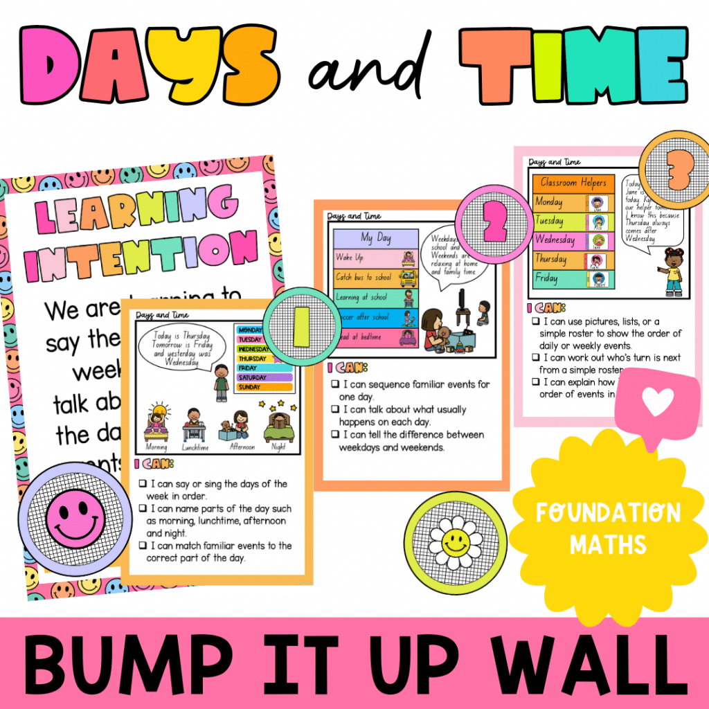 Foundation Maths Days and Time Bump It Up Wall