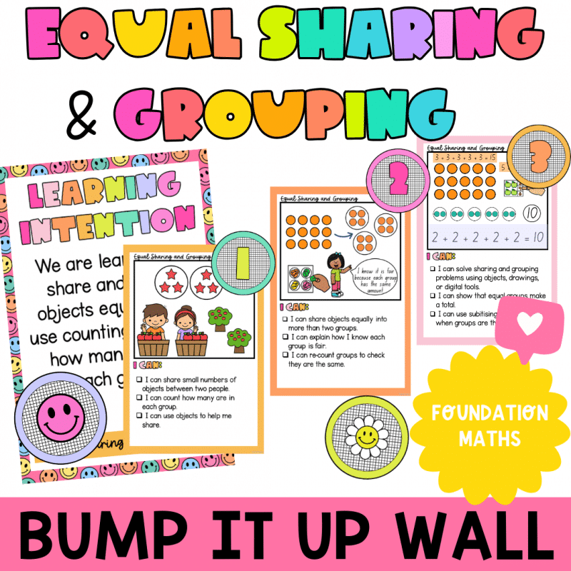 Foundation Maths Equal Sharing and Grouping Bump It Up Wall