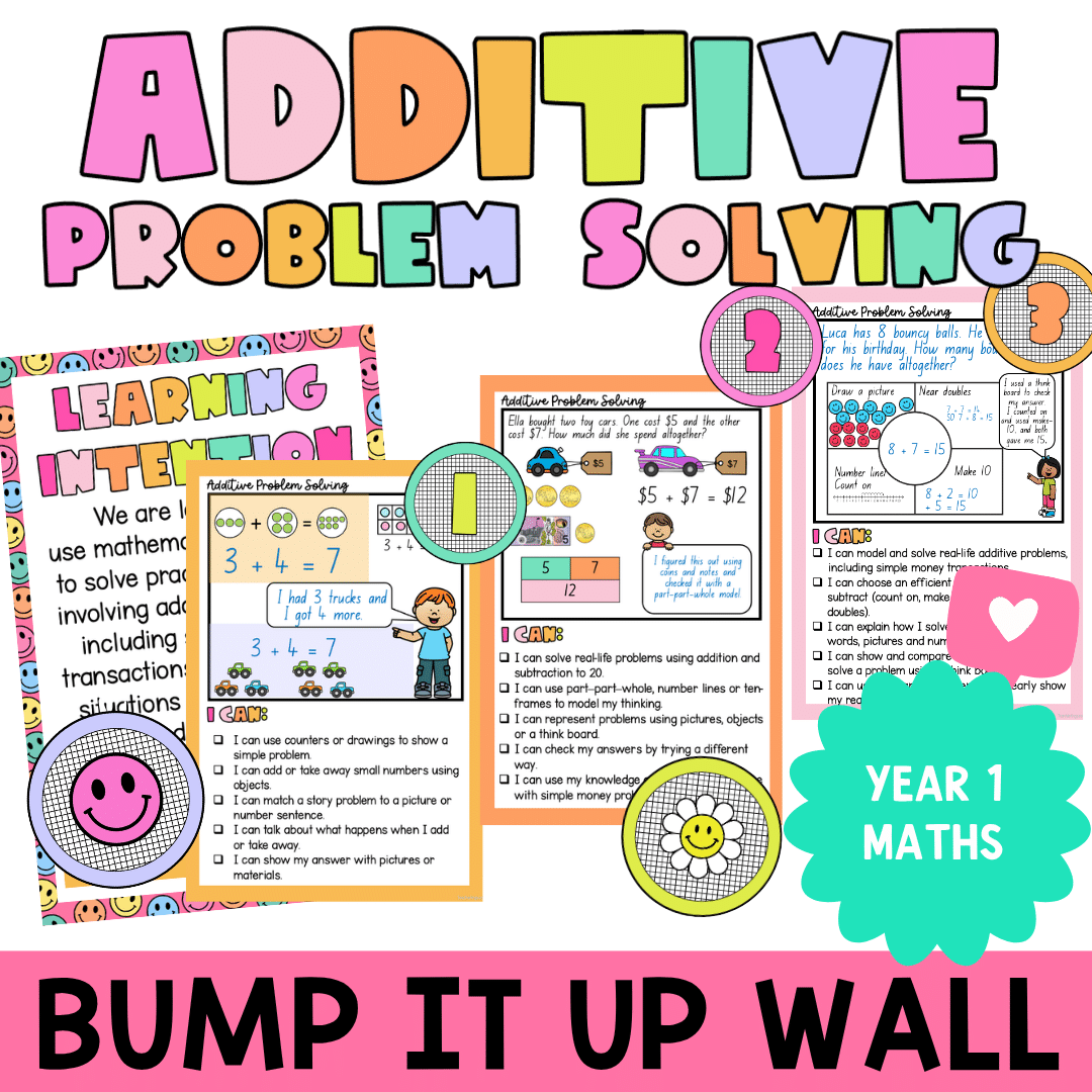 Year 1 Additive Problem Solving Maths Bump It Up Wall