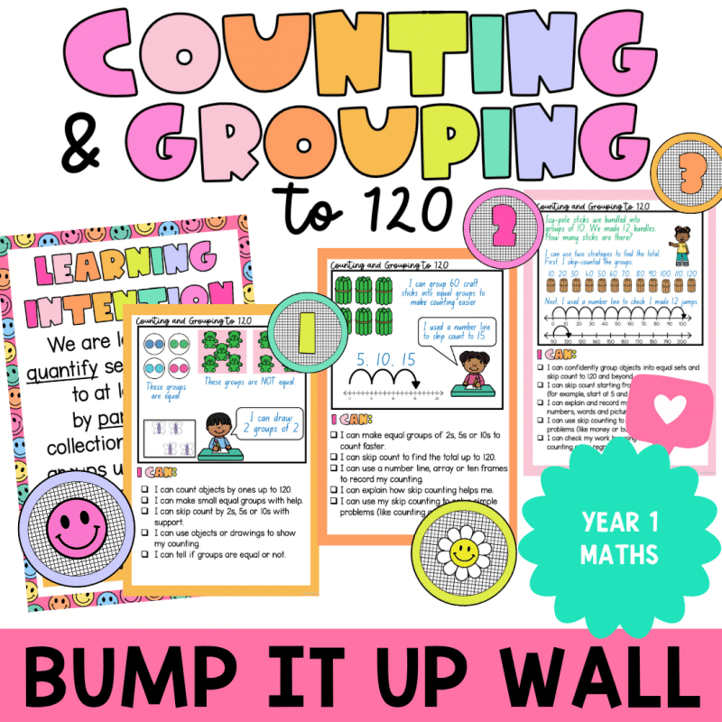 Year 1 Counting and Grouping Maths Bump It Up Wall